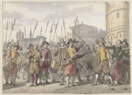 Riot at the conviction of Cornelis Halewijn and Herman Jansz. in Antwerp in 1559, (1652-1659).  Creator: Jacob van der Ulft.