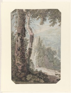 Arcadian landscape with a resting man by the water, c.1725-c.1750. Creator: Jacob van Liender.