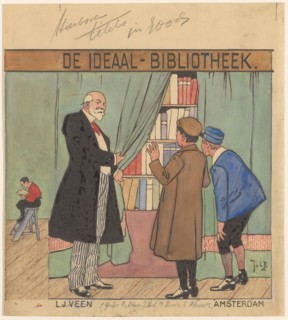 Book cover design for the series: "The Ideal Library" of publishing company..., 1914 or earlier.. Creator: Johan Coenraad Braakensiek.