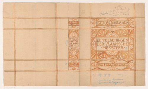 Book cover design for "The Drawings of the Flemish Masters" by Max Rooses, 1900-1915.  Creator: Johann Georg van Caspel.