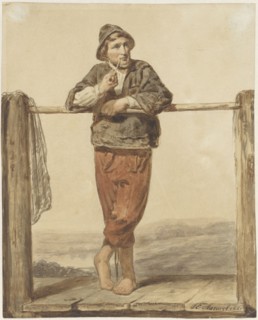 Man smoking a pipe, 1850.  Creator: Johannes Eugel Masurel.