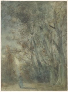 Woman on a forest path, 1838-1915. Creator: Johannes Gysbert Vogel.