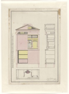 Design for secretary desk, 1816. Creator: Unknown.
