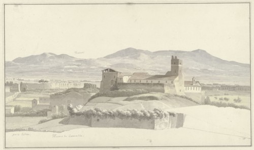 The Baths of Caracalla in Rome, with Frascati in the Distance, c.1809-c.1812. Creator: Josephus Augustus Knip.