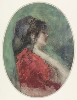 Portrait of a young woman in profile, 1855-1892. Creator: Mose, Bianchi.