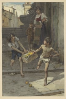 Street scene in an Italian city, 1865-1892. Creator: Nicolaes van der Waay.