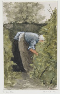 Woman in the vegetable garden, 1877. Creator: Philip Zilcken.