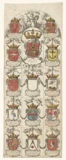 Design for stained glass window 4 donated by the Admiralty College of Amsterdam, 1666-1669 Creator: Pieter Jansz.