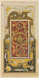 Damascinated and enamelled iron panel, c.1860-c.1880. Creator: Worshop of Plácido Zuloaga.