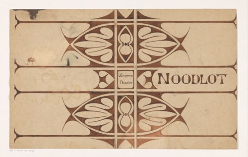 Book cover design for "Noodlot" (Footsteps of Fate), by Louis Couperus, 1898, (1898 or earlier).  Creator: Reinier Willem Petrus de Vries.