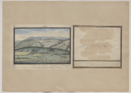 The Dutch East India Company’s post Rietvlei, near Swellendam, seen from the south, 1777-1778. Creators: Robert Jacob Gordon, Johannes Schumacher.