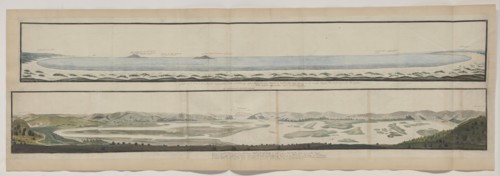 Panorama of the Knysna River and the defile through which it flows into the sea., 1778-1779. Creators: Robert Jacob Gordon, Johannes Schumacher.