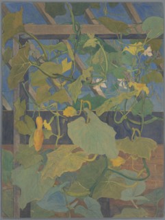 Greenhouse with ornamental gourd, 1897-1901.  Creator: Theo van Hoytema.