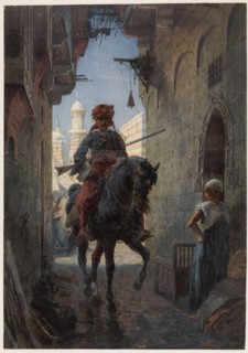 Turkish rider in a city, 1863. Creator: Willem de Famars Testas.