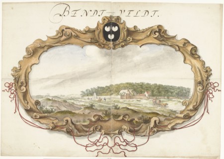 Cartouche with a view of the Bentveld estate, 1600-1699. Creator: Anon.