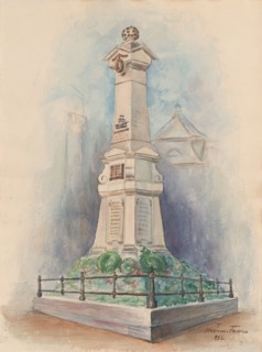 Memorial column for Lieutenant Admiral M.A. De Ruyter in Debrecen, 1900-1950.  Creator: Anon.