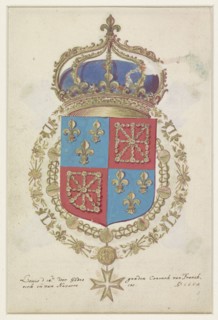 Coat of arms of Louis XIV, King of France, 1668. Creator: Anon.