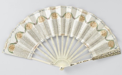 Folding paper fan on ivory frame, c.1780-c.1790. Creator: Anon.
