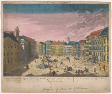 View of the Platz am Hof in Vienna, 1780-c.1830. Creators: Anon, Josef Carmine.