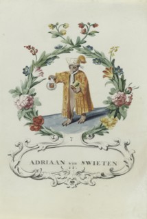 Cartoon of Adriaan van Zwieten, 1710-1720. Creator: Anon.