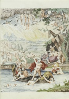 The journey of Prince Maurits in Charon's ferry, 1710-1720.  Creator: Anon.