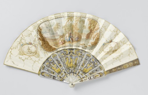 Folding paper fan with Diana and nymphs, c.1780.  Creator: Anon.