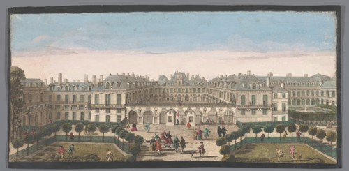 View of the Palais Royal in Paris, 1700-1799. Creators: Anon, Jacques Rigaud.