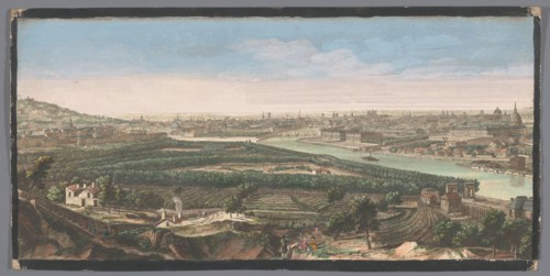 View of the city of Paris seen from the village of Chaillot, 1700-1799. Creators: Anon, Jacques Rigaud.