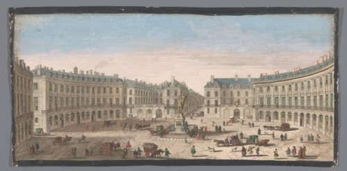 View of the Place des Victoires in Paris, 1700-1799. Creators: Anon, Jacques Rigaud.