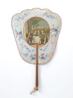 Hand screen depicting Dorval and Lucile, c.1769-c.1781. Creators: Anon, Charles Emmanuel Patas.