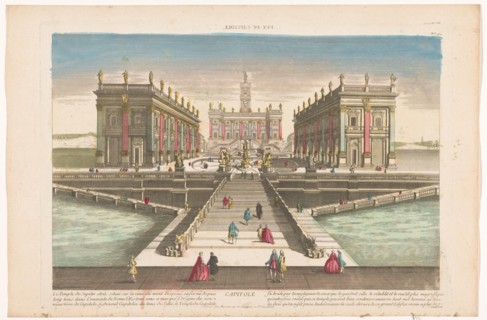 View of the Capitoline Hill in Rome, 1700-1799.  Creator: Anon.