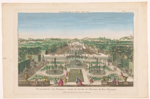 View of the fountains of a garden of the king of Spain, 1700-1799. Creator: Anon.