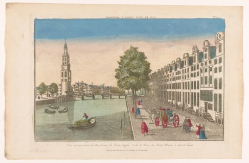 View of Montelbaan tower and interior of Amsterdam, 1700-1799. Creator: Anon.