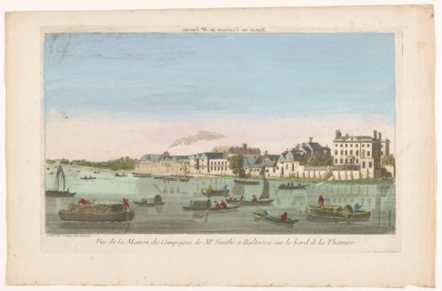 View of Mr. Smith's country house on the River Thames in the Battersea district in London, 1700-1799 Creator: Anon.