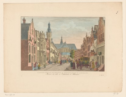 View of the Langestraat, the town hall and the Grote Kerk in Alkmaar, 1824-1825. Creator: Carel Frederik Bendorp.
