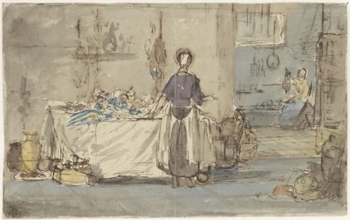 Kitchen interior, 1824-1894. Creator: Charles Rochussen.