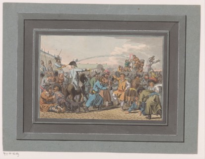 Drunken crowds with water spray, 1805. Creator: Christian Gottfried Heinrich Geissler.
