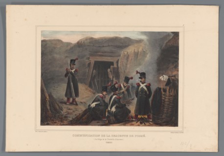 Soldiers at a mineshaft, 1832, (1833). Creator: Auguste Raffet.