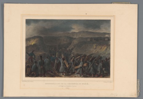 Building the pithead, 1832, (1833).  Creator: Auguste Raffet.