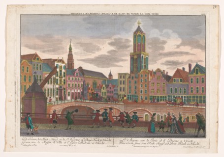 View of the Vismarkt in Utrecht, seen towards the town hall and the Dom tower, 1742-1801. Creator: Georg Gottfried Winckler.