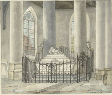 Grave monument of Catharina Alida van der Dussen, in a church in Culemborg, 1843. Creator: Gerrit Lamberts.