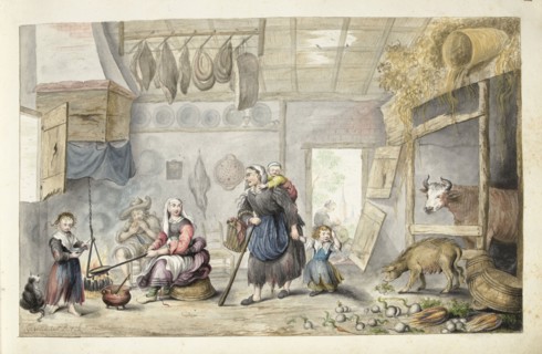 Farmhouse interior (charity or poverty), 1660-c.1687. Creator: Gesina ter Borch.
