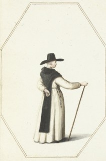 Monk standing with a staff, c.1657. Creator: Gesina ter Borch.
