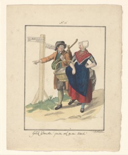 Farmer and wife from Cromhout, 1803-c.1899.  Creator: J. Enklaar.