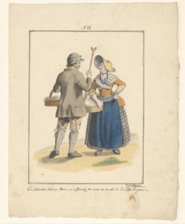 Man and woman from Schouwen, 1803-c.1899. Creator: J. Enklaar.