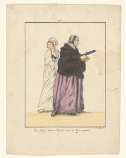 Mother and daughter on the way to church, 1803-c.1899.  Creator: J. Enklaar.