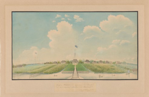 View Mariana's Oord, taken from the Dome House...Pontianak, 1800-1900.  Creator: J.E. Ljung.