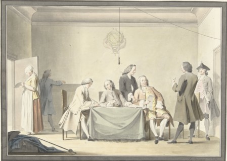 Session of Commissioners to receive the Liberale Gifte...12 September 1747, (1748).  Creator: Jacobus Buys.