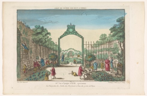 View of the Jardin des Marchands in Paris, 1735-1805. Creator: Unknown.