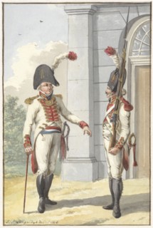 Grenadier Officer and the municipality of the Livonian Guard, 1806. Creator: Jan Antony Langendijk.